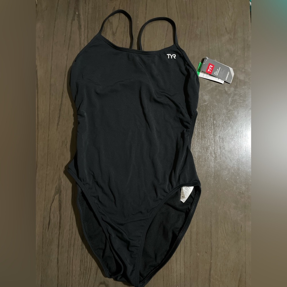 Tyr Solid Black Performance Women's One-Piece Swi… - image 1